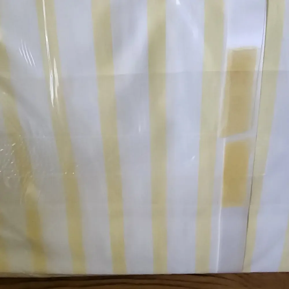 NOS Vintage Springmaid Candycale Combed Percale Flat Sheet 81x108 Yellow White